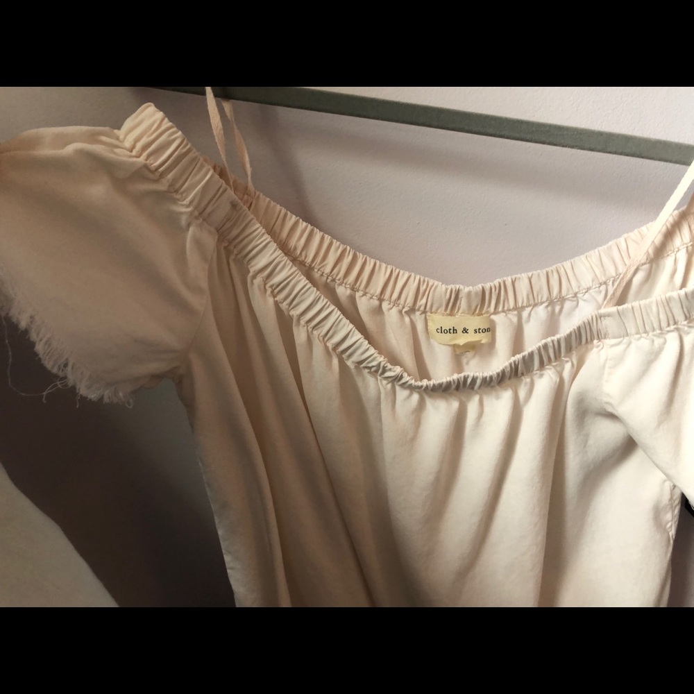 BLUSH PINK FRAYED EDGE SHIRT